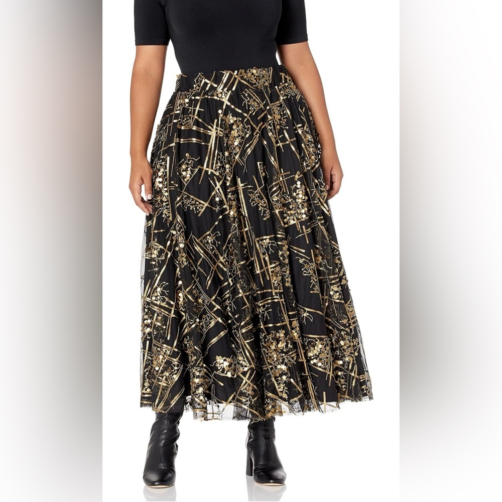 NWT Making the Cut Winning Look S2 Ep 7 Andrea Salazar black & gold skirt size M - Picture 3 of 14